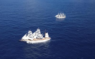 SAILING TOGETHER: Two windjammers, one course